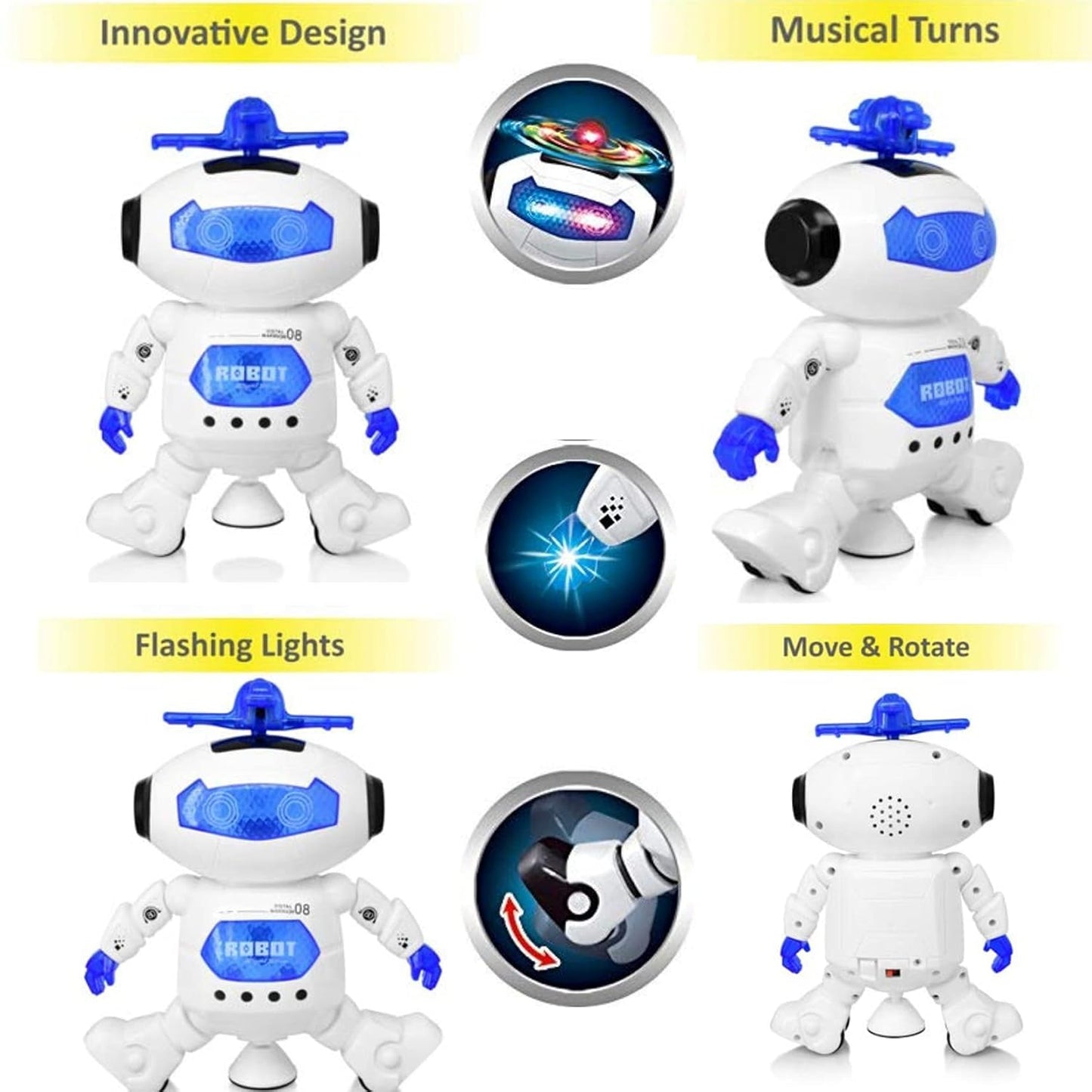 360 Degree Rotating Dance Robot Electronic Toy