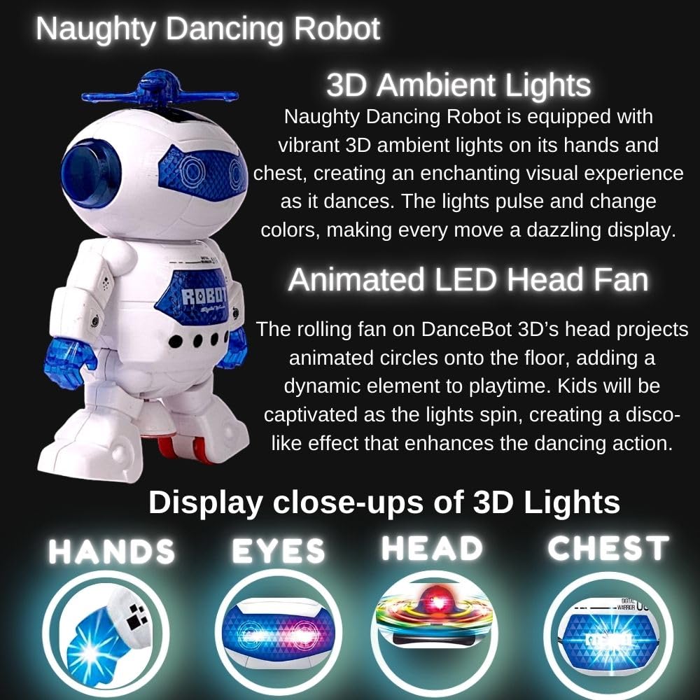 360 Degree Rotating Dance Robot Electronic Toy