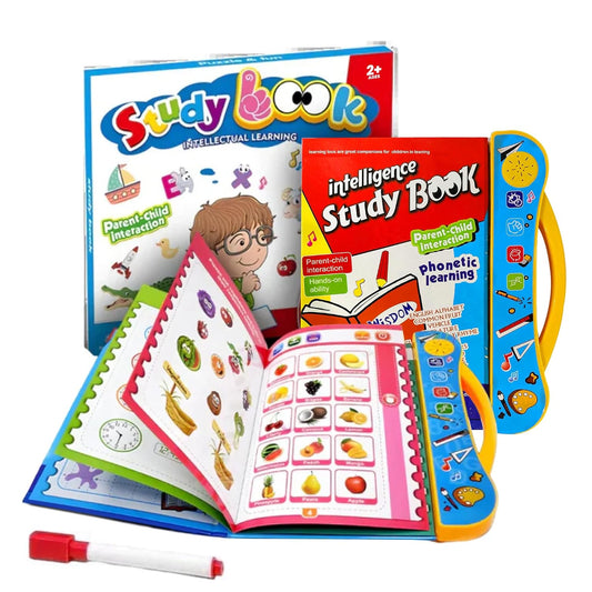 Intelligence Book Sound Book for Children, English Letters & Words Learning Study Book Fun Educational Toys