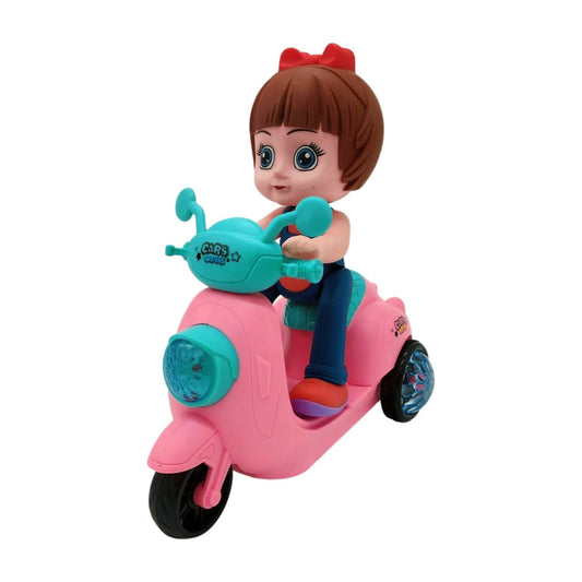 Stunt Scooter Girl Bump & Go 360 Degree Rotating Tricycle Scooter Motorcycle Toy