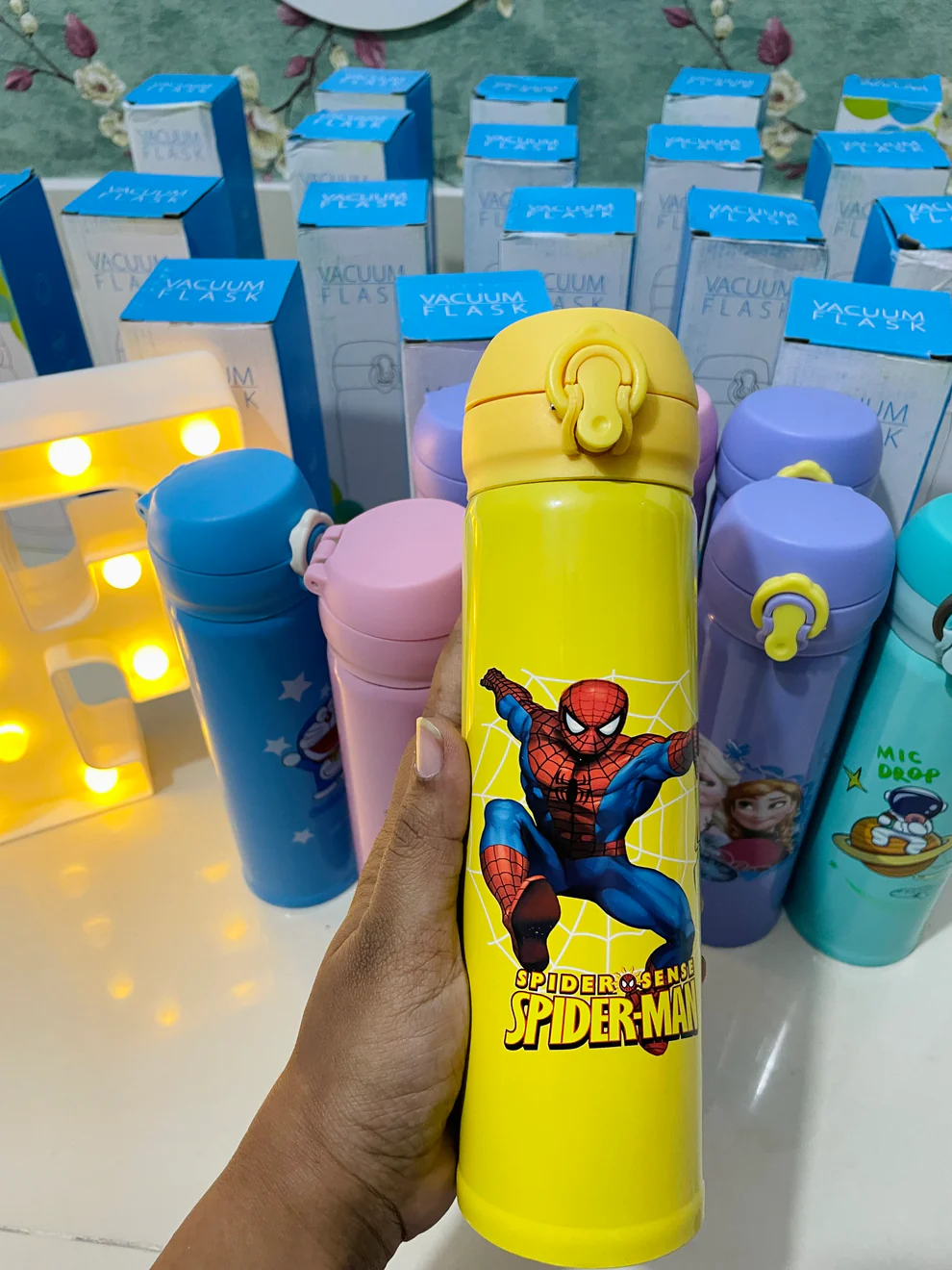 Spiderman Stainless Steel Spiderman Water Bottle for Kids (500 ML)