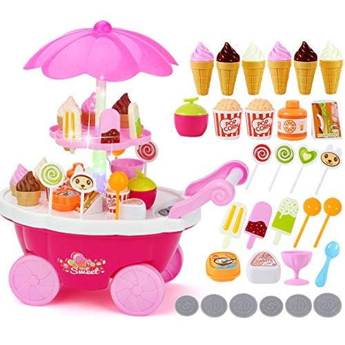 Musical Sweet Ice Cream Cart for Kids Pretend Play Toy