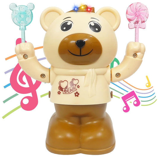 Tumble Teddy Spinning Rolling Dancing Rotating Flipping Bear Musical Toy for Kids