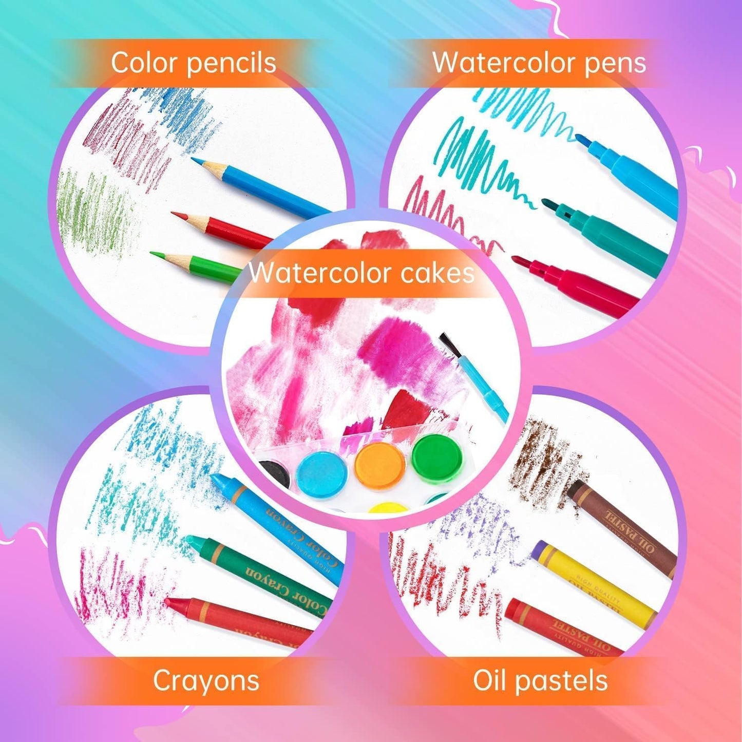 128 Pcs Unicorn Drawing Kit, Colour Painting Art Kit Carrying Case