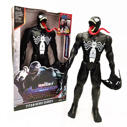 Marvel Avengers Union Legend Titan Hero Series 12-Inch Venom with Tongue Action Figure Toy with Lights