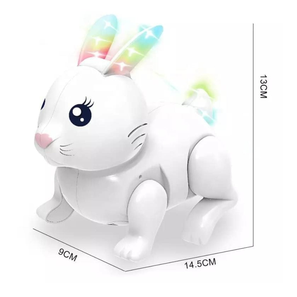 Jumping Hopping Electronic Interactive Rabbit Toy for Kids, Action Walking, 5D Light & Sound Cute Colorful Swing Ears & Tail Musical Bunny for 3+ Years Kids.