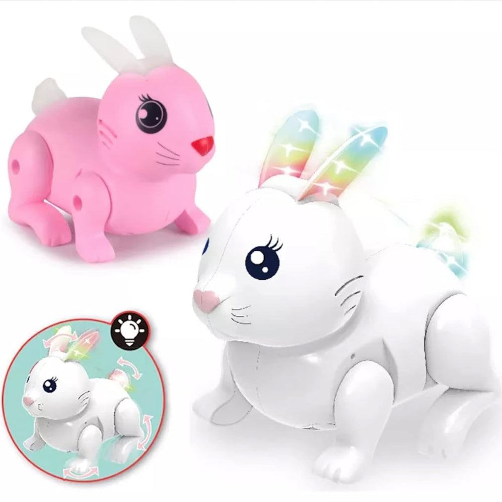Jumping Hopping Electronic Interactive Rabbit Toy for Kids, Action Walking, 5D Light & Sound Cute Colorful Swing Ears & Tail Musical Bunny for 3+ Years Kids.